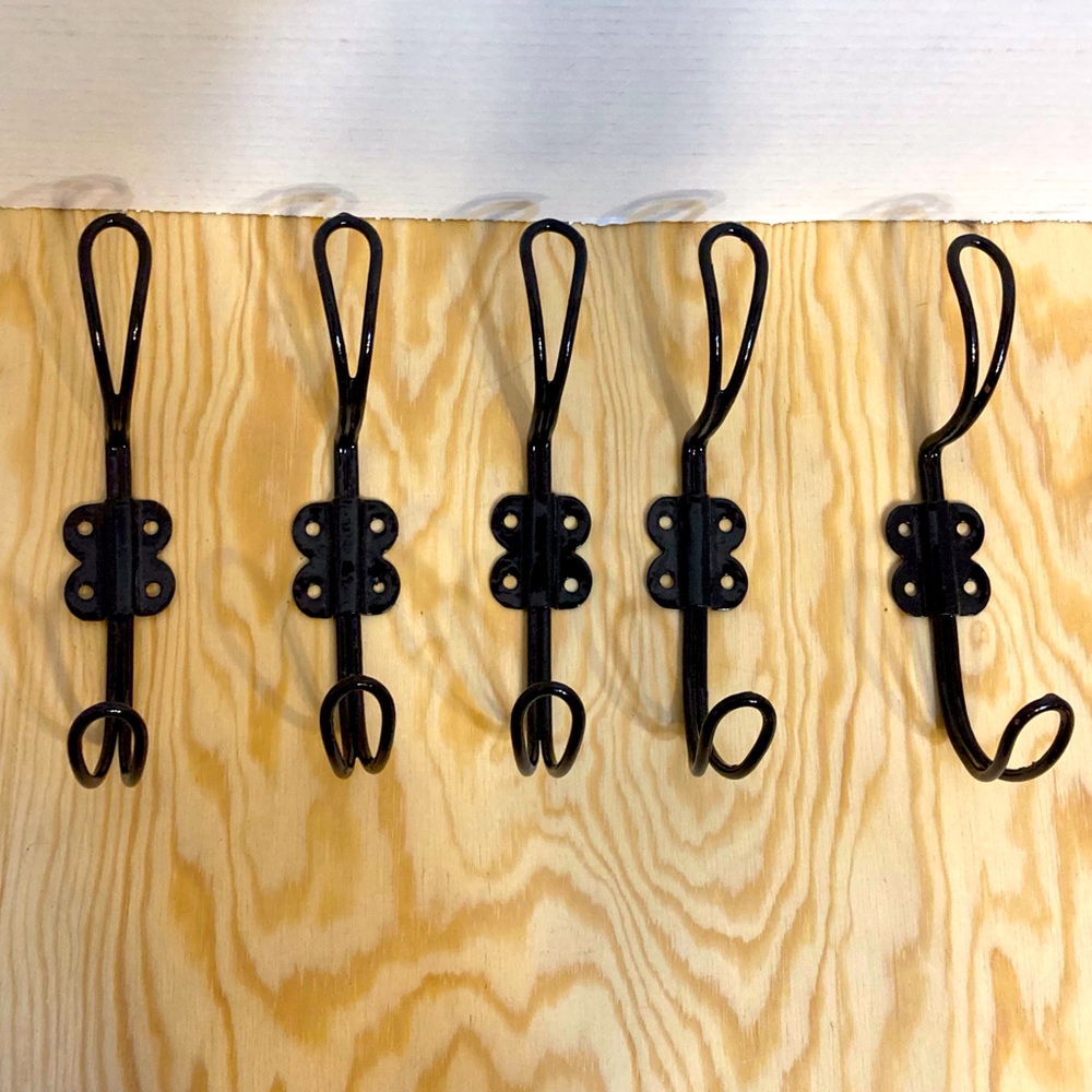 Set of 5 Vintage Style Coathooks